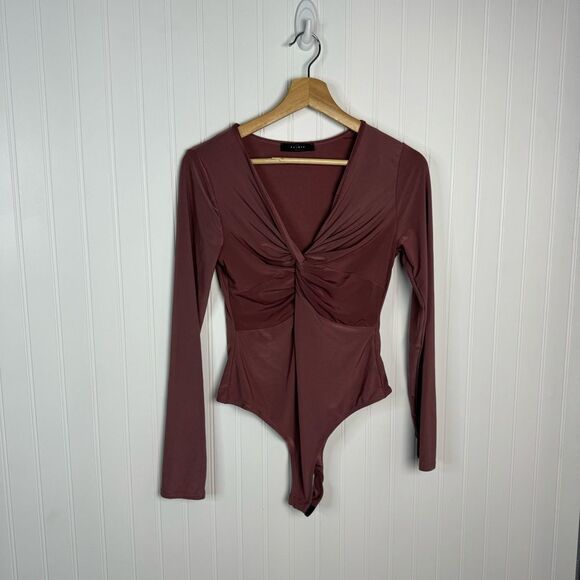 All Saints Tops - 21 saints bodysuit large mauve  long sleeve twist front casual